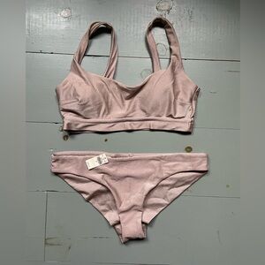 Aerie Ribbed Bikini light pink